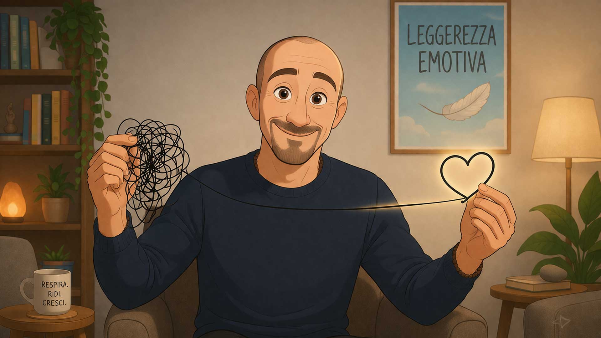 prof-lumen-alleggerimento-mentale-leggerenza-emotiva Prof Lumen che rappresenta l’alleggerimento mentale trasformando il caos emotivo in leggerezza
